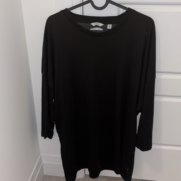 Calvin Klein black crewneck liquid touch oversized long sleeve top Sz XL - Picture 4 of 14
